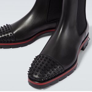 Christian Louboutin Melon Spike Chelsea Black Studded Boots